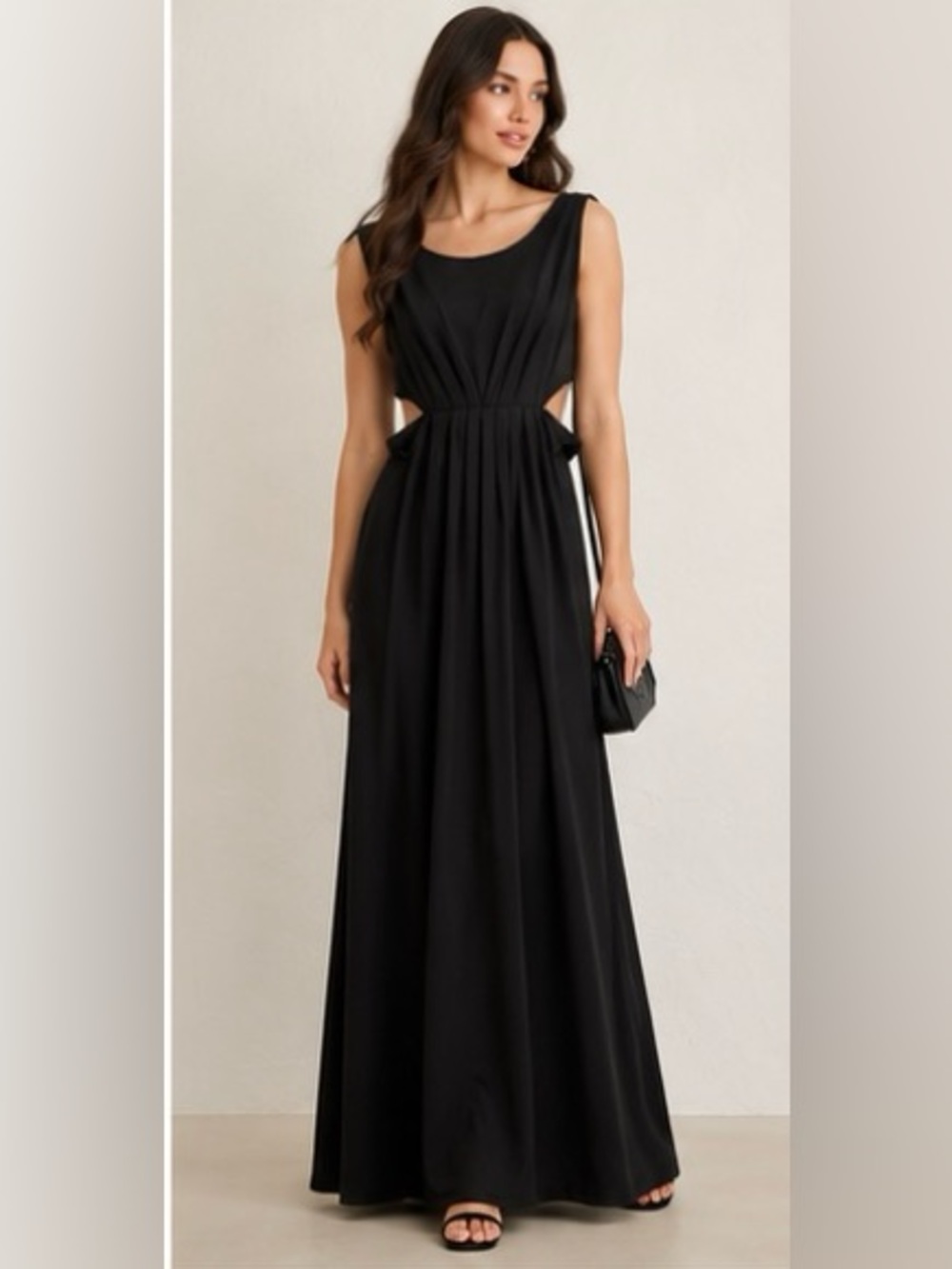 Lush Black Sleeveless Midi Dress